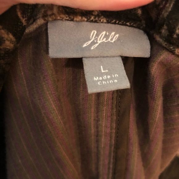 J. Jill Floral Chocolate Brown Velvet Work Blazer - Picture 4 of 8